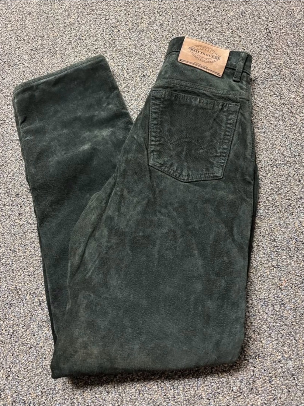 NWT Vintage Made in Canada 100% Leather Black Suede Pants *Machine Washable*